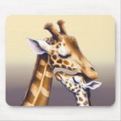 Berührungsmoment zwischen Mutter Giraffe und Kalb Mousepad (Vorne)