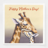 Berührungsmoment zwischen Mutter Giraffe und Kalb Serviette (Vorderseite)