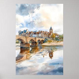 Berwick Aquarellposter Wandkunst Berwick Wand Poster