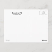 Berwick, Pennsylvania Postkarte (Rückseite)