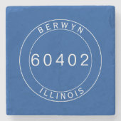 Berwyn, Illnois Zip Code Steinuntersetzer (Vorderseite)