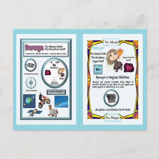 Berwyn Wizard - Beryllium Element Postkarte (Vorderseite)