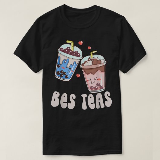 Bes Teas Besties Niedlich Kawaii Bubble Tea Boba T-Shirt (Design vorne)