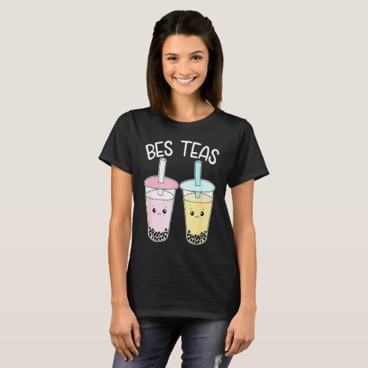 Bes Teas Boba Tea Besties Bubble Tea Cute Boba Bes T-Shirt (Vorne ganz)