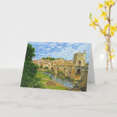 Besalu Spanien-farbiger Stift Karte (Gelbe Blume)