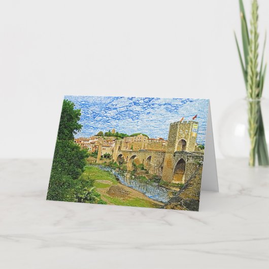 Besalu Spanien-farbiger Stift Karte (Vorderseite)