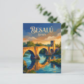 Besalú Spanien Postkarte (Stehend Vorderseite)
