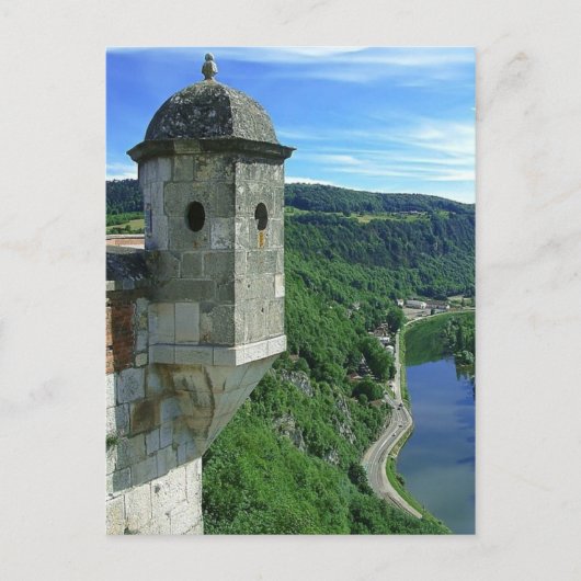 Besançon, Citadel und Fluss Postkarte (Vorderseite)