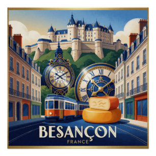 Besançon Frankreich Uhrenmacherkultur Reise Poster