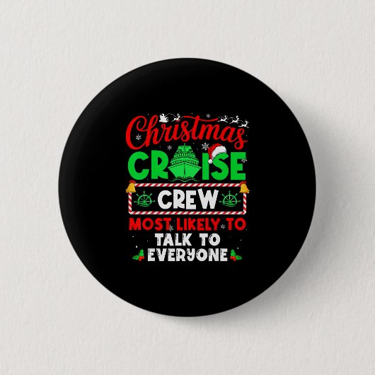 Besatzung auf Weihnachtskreuzfahrt, mit der man am Button (Vorderseite)