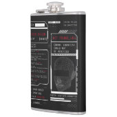 Beschädigt - Techno-Brutalist Streetwear Design Flachmann (Links)