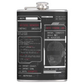 Beschädigt - Techno-Brutalist Streetwear Design Flachmann (Vorderseite)