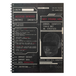 Beschädigt - Techno-Brutalist Streetwear Design Notizblock