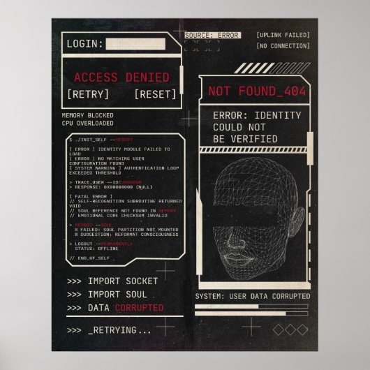 Beschädigt - Techno-Brutalist Streetwear Design Poster (Vorne)