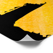 Beschädigte Katze auf Regenbogenuntergrund Poster (Ecke)