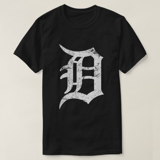 Beschädigtes Detroit D-Lettern-Design T-Shirt (Design vorne)