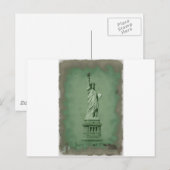 Beschädigtes Foto Effektstatur der Freiheit Postkarte (Vorne/Hinten)