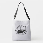 Beschädigtes Paddel beim Design - Überdruckkreuz Tragetaschen Mit Langen Trägern (Rückseite)