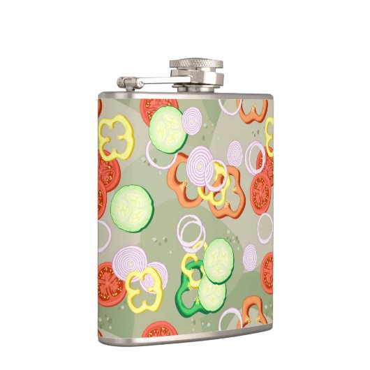 Beschaffenheit mit Scheiben des Gemüses Flachmann (Rechts)