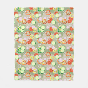 Beschaffenheit mit Scheiben des Gemüses Fleecedecke