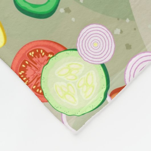 Beschaffenheit mit Scheiben des Gemüses Fleecedecke (Ecke)