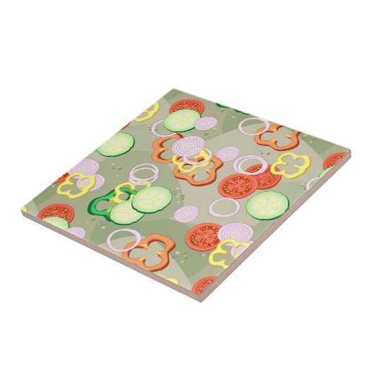 Beschaffenheit mit Scheiben des Gemüses Fliese (Seite)