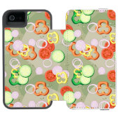 Beschaffenheit mit Scheiben des Gemüses Incipio iPhone Geldbeutel-Hülle (Folio Geöffnet)