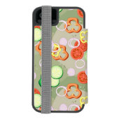 Beschaffenheit mit Scheiben des Gemüses Incipio iPhone Geldbeutel-Hülle (Folio Rückseite)