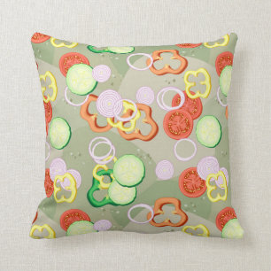 Beschaffenheit mit Scheiben des Gemüses Kissen