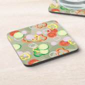 Beschaffenheit mit Scheiben des Gemüses Untersetzer (Linke Seite)