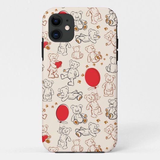 Beschaffenheit mit Teddybären Case-Mate iPhone Hülle (Rückseite)