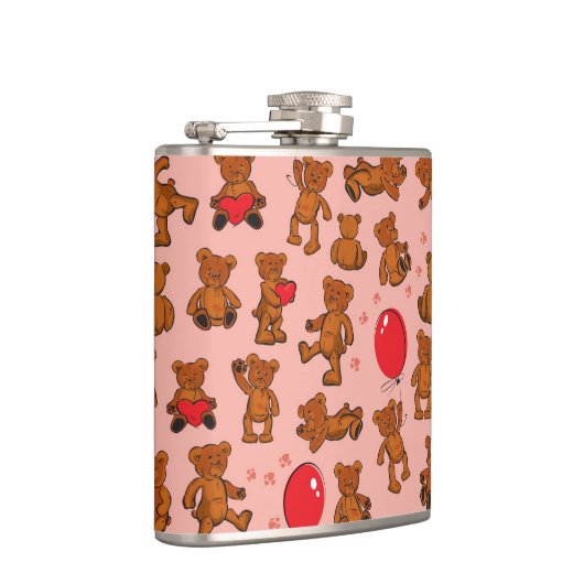 Beschaffenheit mit Teddybären, Herzen Flachmann (Rechts)