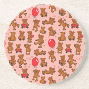 Beschaffenheit mit Teddybären, Herzen Getränkeuntersetzer