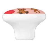 Beschaffenheit mit Teddybären, Herzen Keramikknauf (Seitenansicht)