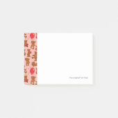 Beschaffenheit mit Teddybären, Herzen Post-it Klebezettel (Vorderseite)