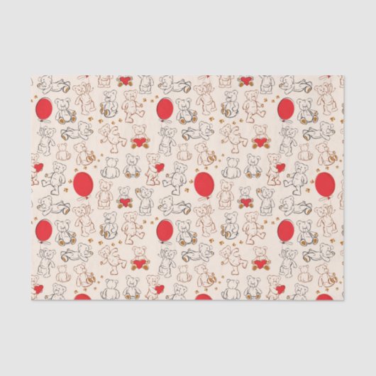 Beschaffenheit mit Teddybären Seidenpapier (Vorderseite)