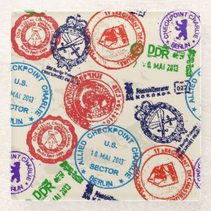 Beschaffenheit mit wirklichen Stempeln Glasuntersetzer