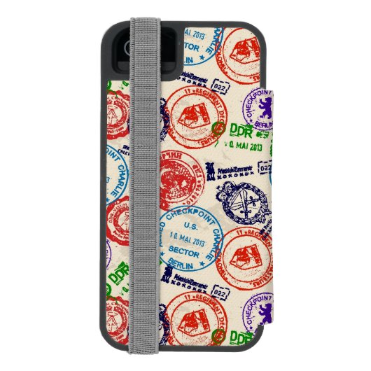 Beschaffenheit mit wirklichen Stempeln Incipio iPhone Geldbeutel-Hülle (Folio Rückseite)