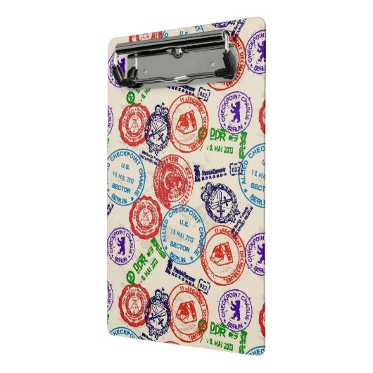 Beschaffenheit mit wirklichen Stempeln Mini Klemmbrett (Gewinkelt2)