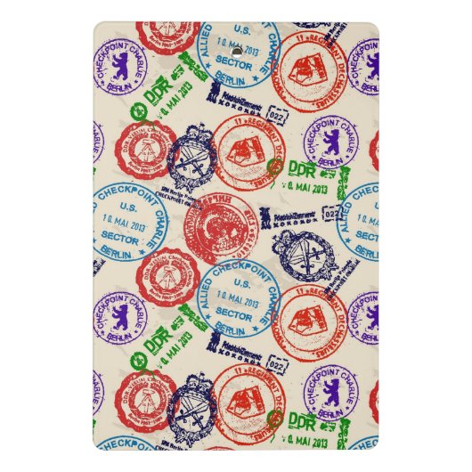 Beschaffenheit mit wirklichen Stempeln Mini Klemmbrett (Rückseite)