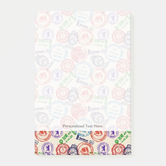 Beschaffenheit mit wirklichen Stempeln Post-it Klebezettel (Vorderseite)