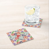 Beschaffenheit mit wirklichen Stempeln Rechteckiger Pappuntersetzer (Vor Ort)