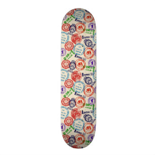 Beschaffenheit mit wirklichen Stempeln Skateboard