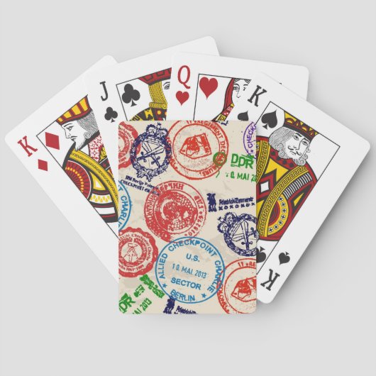 Beschaffenheit mit wirklichen Stempeln Spielkarten (Rückseite)