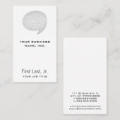 Beschaffenheits-Art-Comic-Sprache-Blase Visitenkarte (Vorne/Hinten)