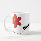 Beschäftigt als eine Bienen-glücklicher Bienen-und Kaffeetasse (Links)