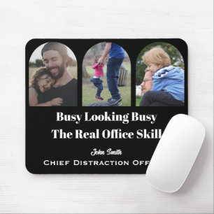 Beschäftigt Aussehende Lustige Foto-Personalisiert Mousepad