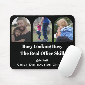 Beschäftigt Aussehende Lustige Foto-Personalisiert Mousepad