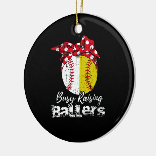 beschäftigt Baller Softball Baseball Keramik Ornament (Links)
