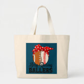 beschäftigt Ballerfußball-Baseball Mama Geschenk Jumbo Stoffbeutel (Vorne)